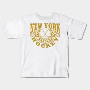 Vintage Retro New York Rangers Hockey Kids T-Shirt